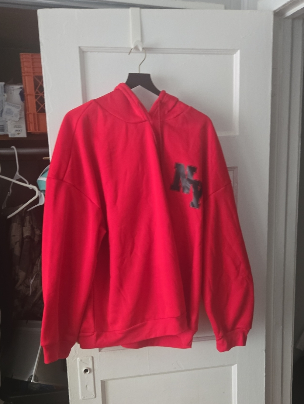 Red Hooded Pullover Sweatshirt - Men's Casual Hoodie